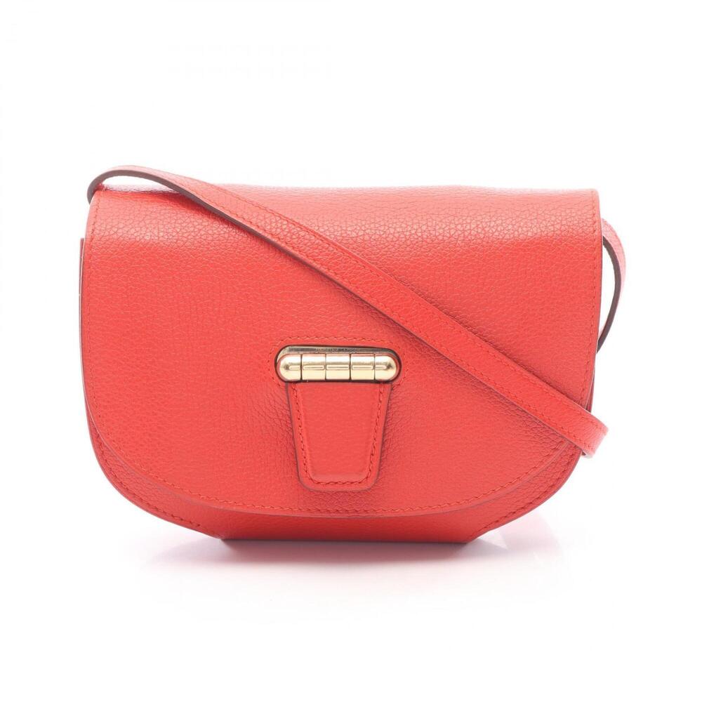 Hermes Mini Convoyeur Rouge Tomato Shoulder Bag Handbag Evercolor Women's Red